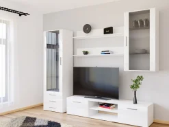 Stuemøbelsæt Tornola 114 (Hvid + Glansfuld hvid)