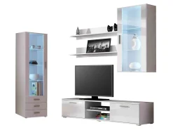 Stuemøbelsæt Tornola 114 (Hvid + Glansfuld hvid)