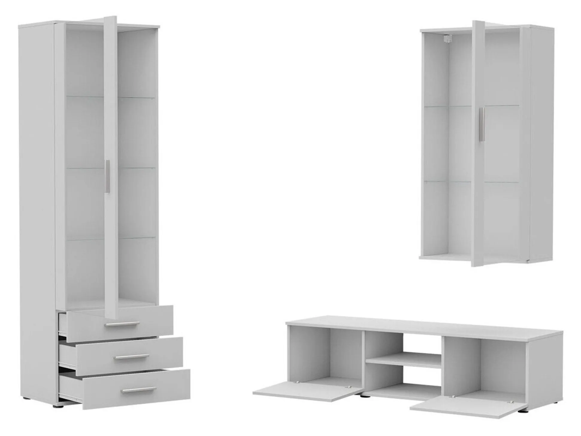 Stuemøbelsæt Tornola 114 (Hvid + Glansfuld hvid)