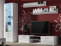 Stuemøbelsæt Tornola 107 (Hvid + Glansfuld hvid)