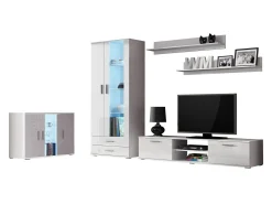 Stuemøbelsæt Tornola 116 (Hvid + Glansfuld hvid)