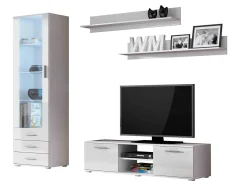 Stuemøbelsæt Tornola 110 (Hvid + Glansfuld hvid)