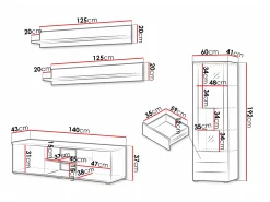 Stuemøbelsæt Tornola 110 (Hvid + Glansfuld hvid)