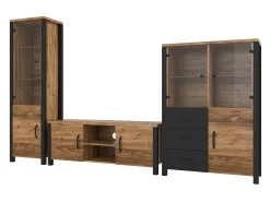 Stuemøbelsæt Tornua 113 (Mørk gran + Mat sort)