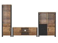 Stuemøbelsæt Tornua 113 (Mørk gran + Mat sort)