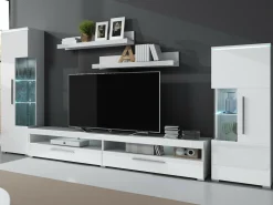 Stuemøbelsæt Torvire 107 (Hvid + Glansfuld hvid)