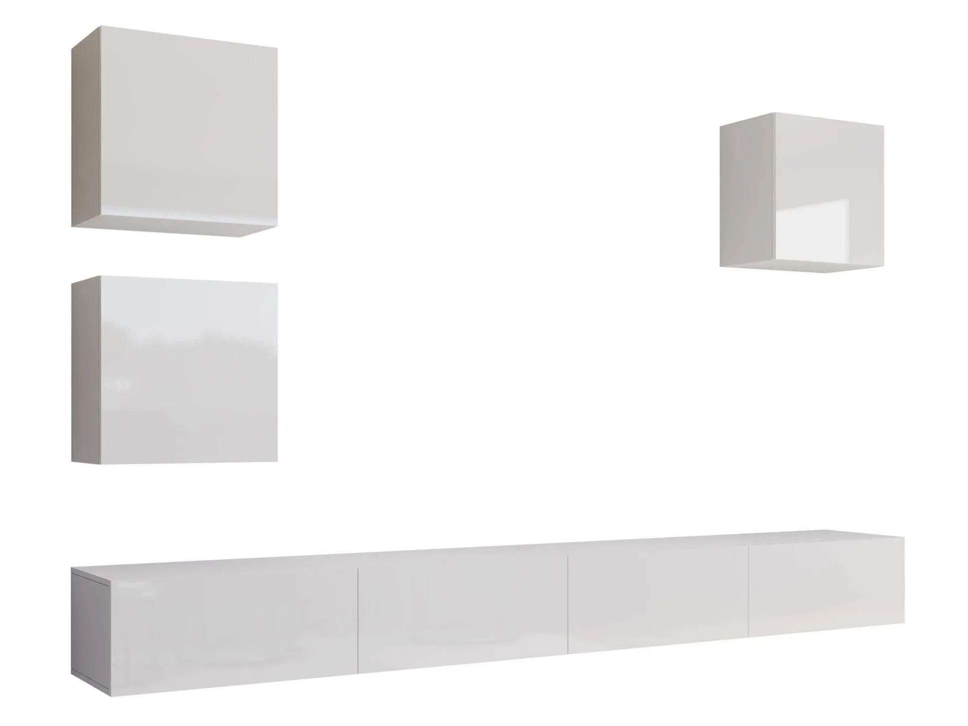 Stuemøbelsæt Vilrin III (Hvid + Glansfuld hvid)