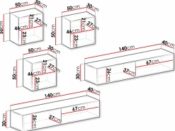 Stuemøbelsæt Vilrin III (Hvid + Glansfuld hvid)