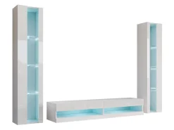 Stuemøbelsæt Vilrin V (Hvid + Glansfuld hvid)