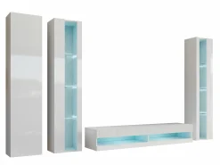 Stuemøbelsæt Vilrin VII (Hvid + Glansfuld hvid)