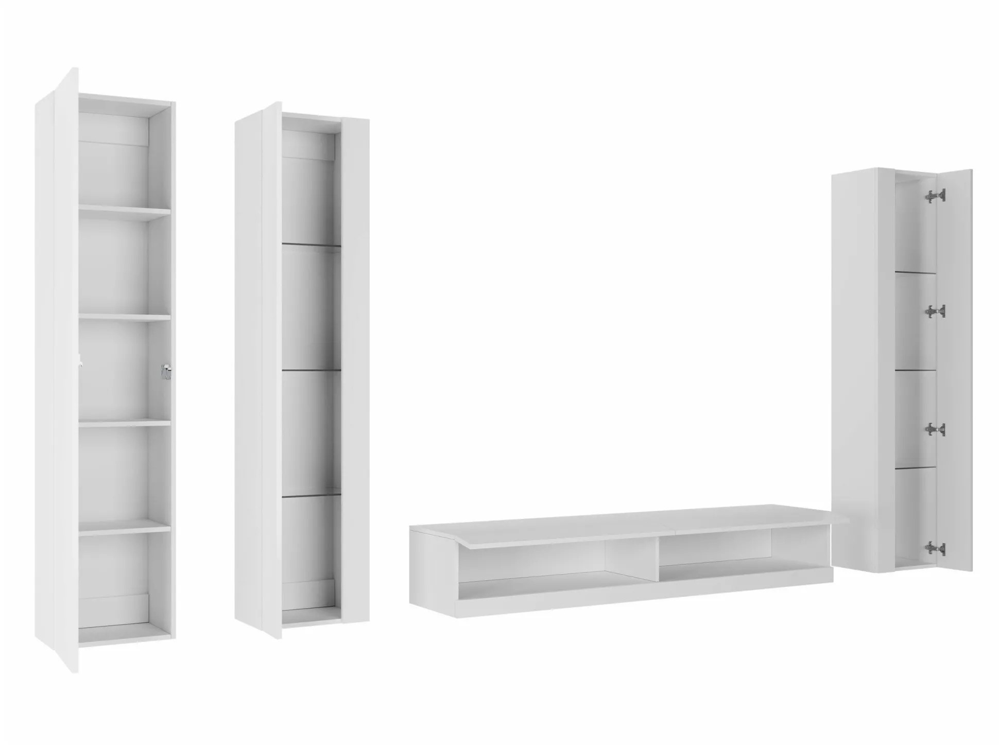 Stuemøbelsæt Vilrin VII (Hvid + Glansfuld hvid)