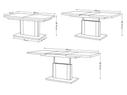 Transformer sofabord Glendale 103 (Sonoma eg + Hvid)