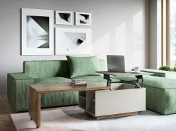 Transformer sofabord Ontario 133 (Grå + Mørk eg)