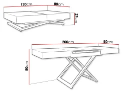 Transformer sofabord Oswego 173 (Sort marmor)
