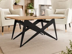 Transformer sofabord Oswego 150 (Craft gylden eg + Sort)