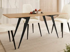 Transformer sofabord Oswego 150 (Craft gylden eg + Sort)