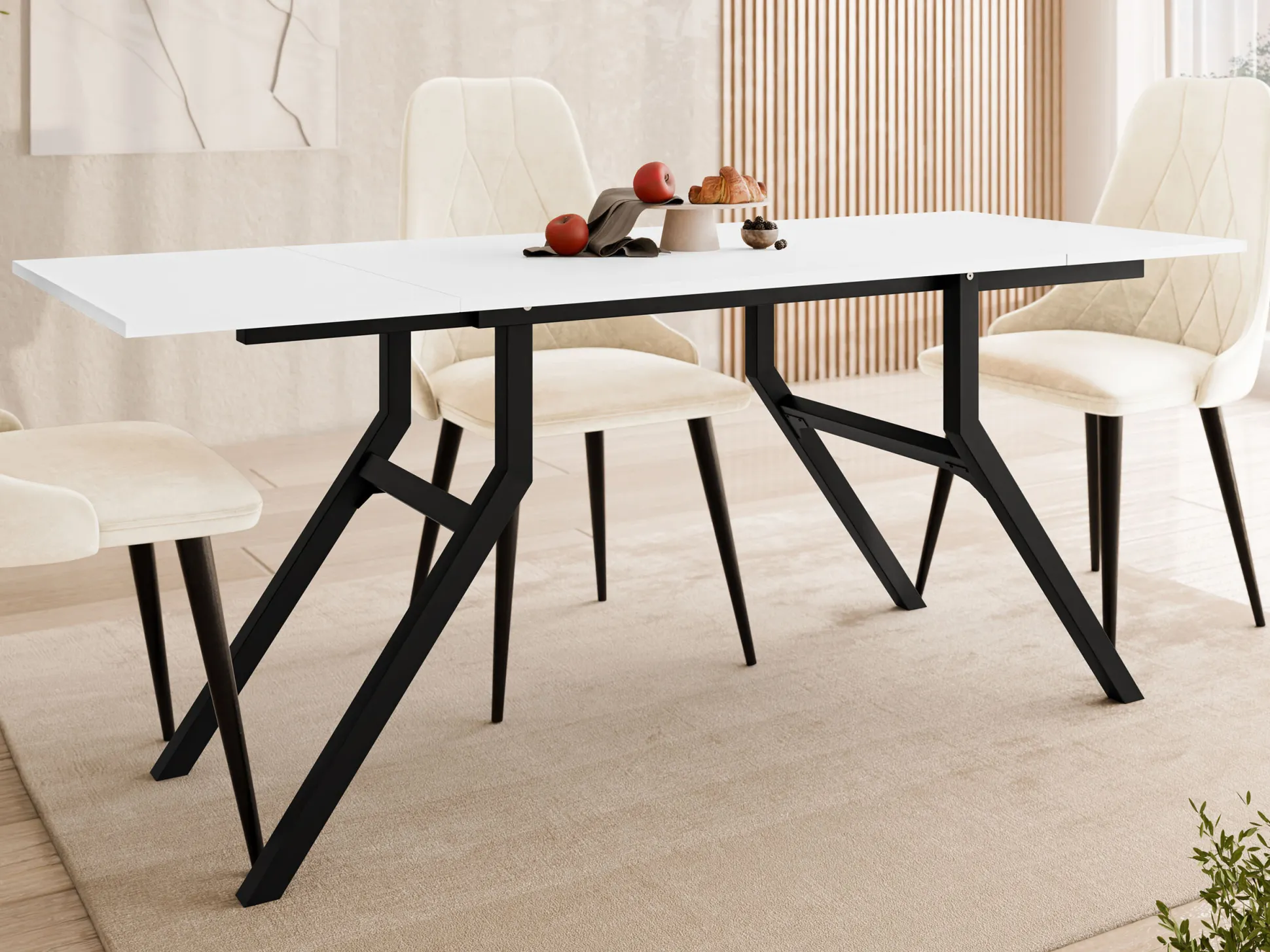 Transformer sofabord Oswego 151 (Hvid + Sort)