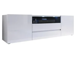 TV-bord Ager (Hvid + Glansfuld hvid)