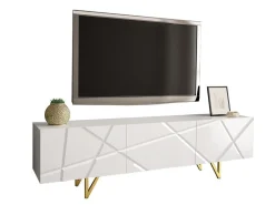 TV-bord Audis (Hvid + Glansfuld hvid)