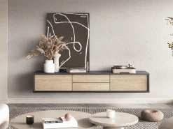 TV-bord Austin 325 (Antracit + Egetræ)