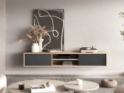 TV-bord Austin 326 (Egetræ + Antracit)