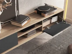 TV-bord Austin 326 (Egetræ + Antracit)