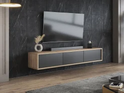 TV-bord Austin 324 (Egetræ + Antracit)