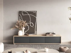 TV-bord Austin 324 (Egetræ + Antracit)