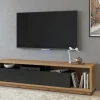 TV-bord Austin 357 (Wotan eg + Mat sort)