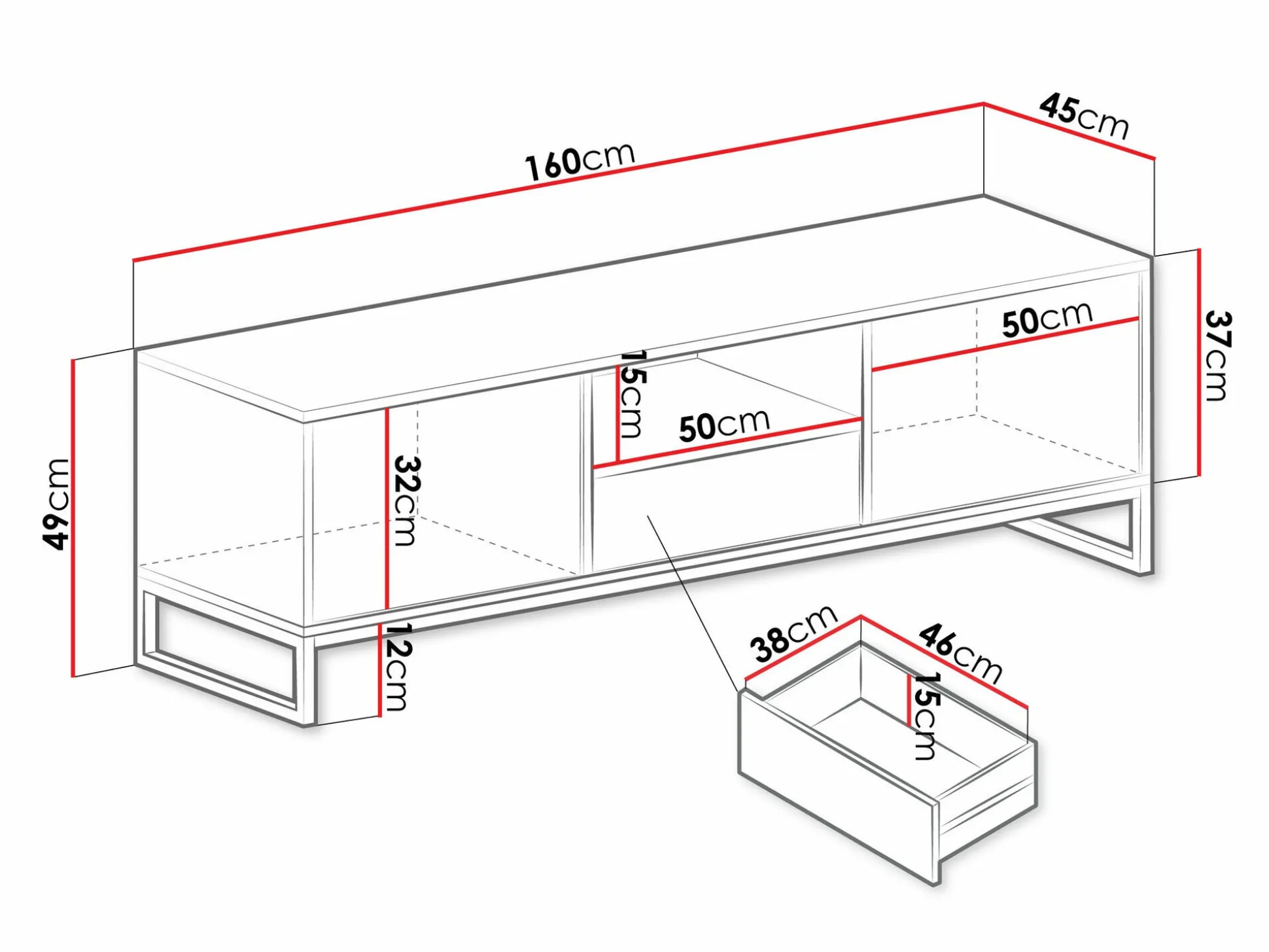 TV-bord Calcalo 105 (Beige)