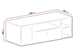 TV-bord Camteso 108 (Hvid + Egetræ + Turkis)