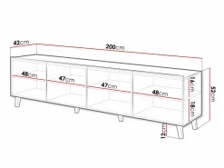 TV-bord Charlotte 174 (Hvid)