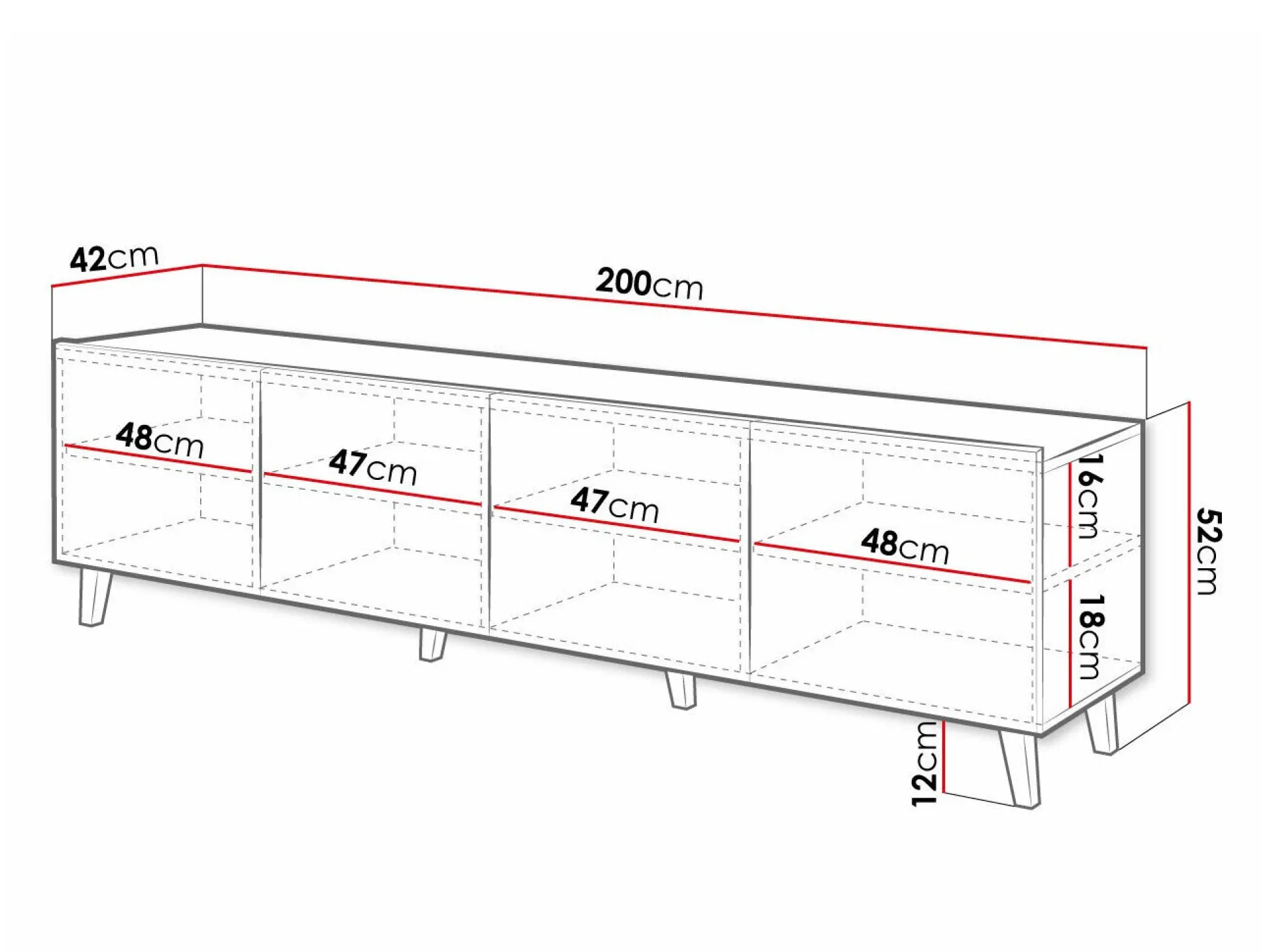 TV-bord Charlotte 176 (Hvid)
