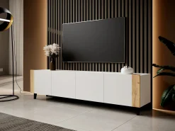 TV-bord Charlotte 184 (Hvid + Craft egetræ)