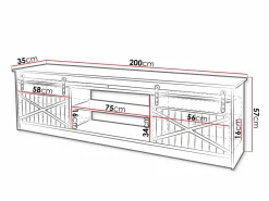 TV-bord Charlotte 156 (Hvid + Glansfuld hvid)
