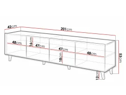 TV-bord Charlotte 181 (Hvid + Sort)
