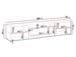 TV-bord Charlotte 191 (Sort)