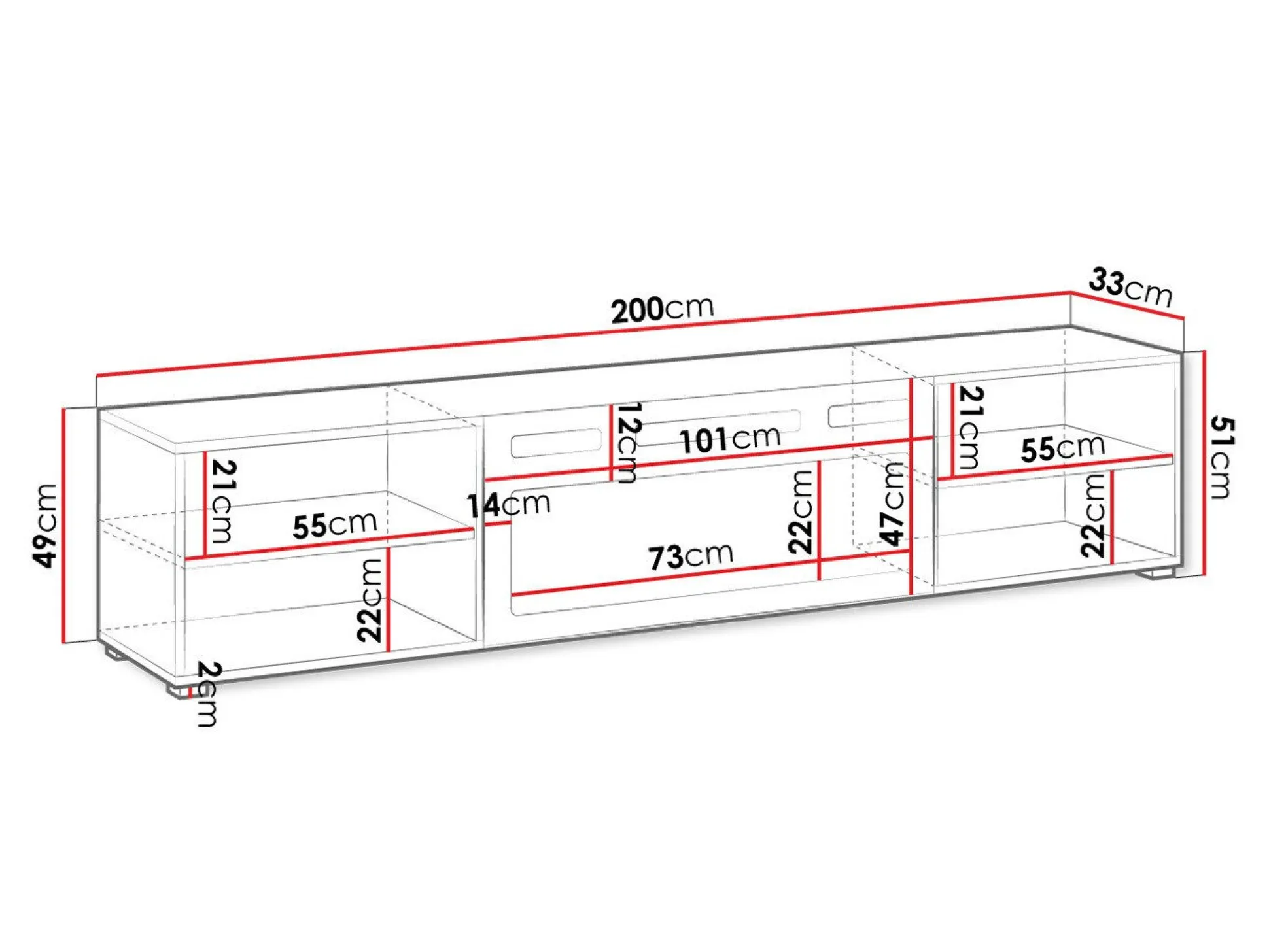 TV-bord Charlotte 191 (Sort)