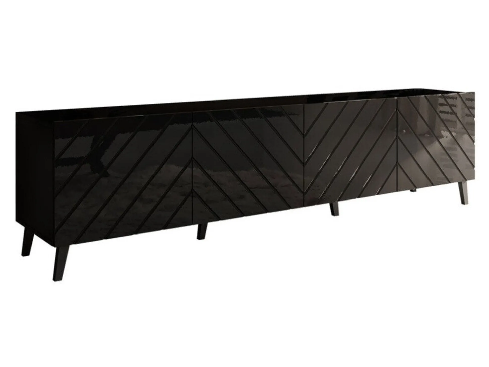 TV-bord Charlotte 145 (Sort + Blank sort)