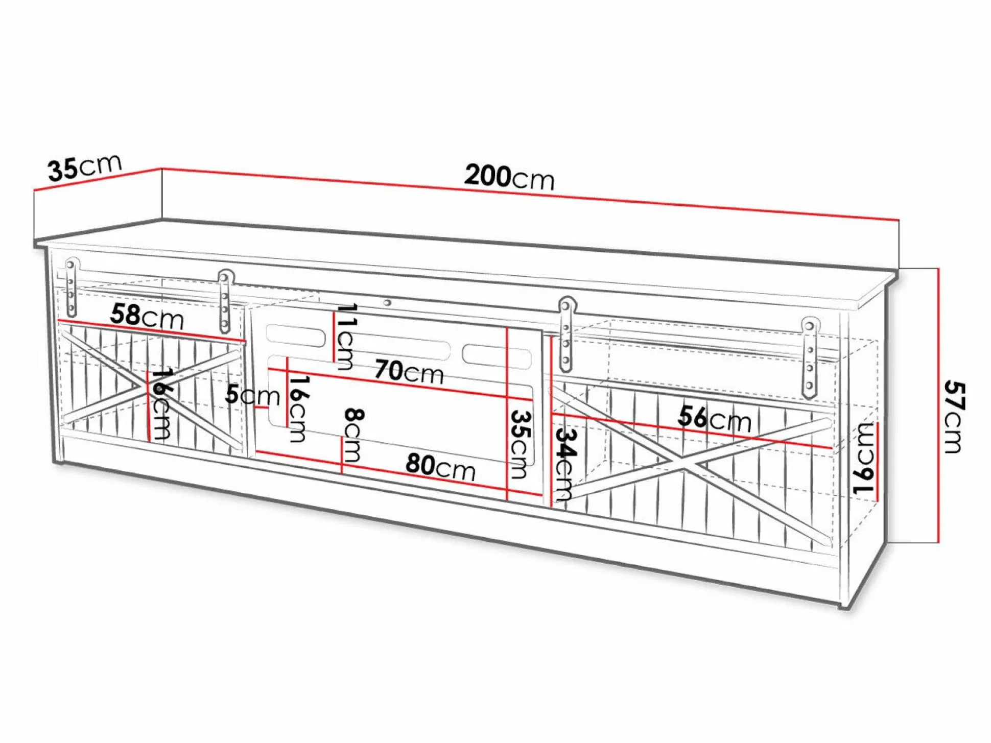 TV-bord Charlotte 165 (Wotan eg)