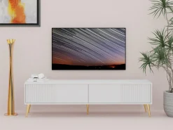 TV-bord Cirferi 105 (Hvid + Gylden)