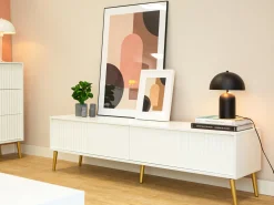 TV-bord Cirferi 105 (Hvid + Gylden)