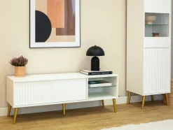 TV-bord Cirferi 104 (Hvid + Gylden)