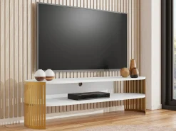 TV-bord Civer I (Gylden + Hvid)