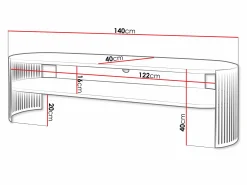 TV-bord Civer I (Gylden + Hvid)