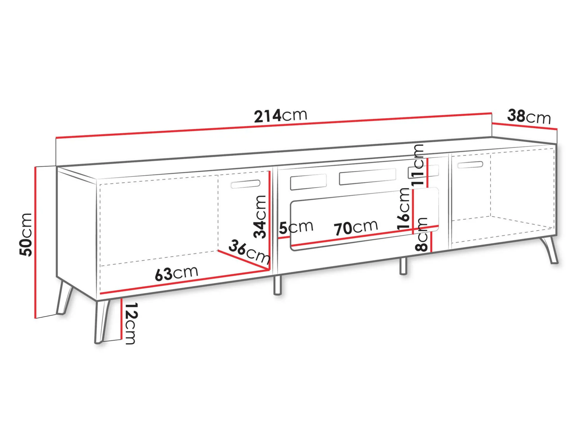 TV-bord Comfivo Capella III (Hvid + Glansfuld hvid)