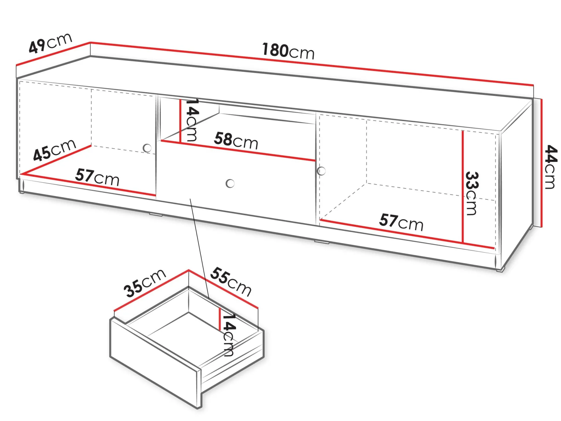 TV-bord Comfivo Lenitas