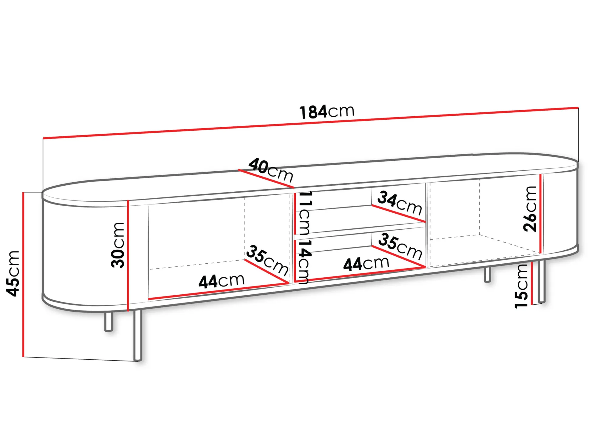 TV-bord Comfivo Livtena I (Hvid marmor + Gylden)