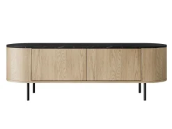 TV-bord Comfivo Livtena (Sort marmor + Sort)