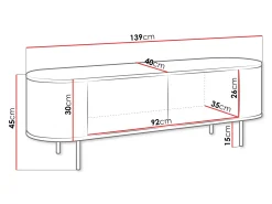 TV-bord Comfivo Livtena (Sort marmor + Sort)
